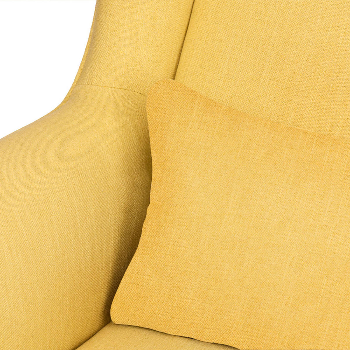OHRENSESSEL STRALIS inklusive dekorativem Kissen, Gelb - Gelb, Textil (82/108/80cm) - KONSIMO®