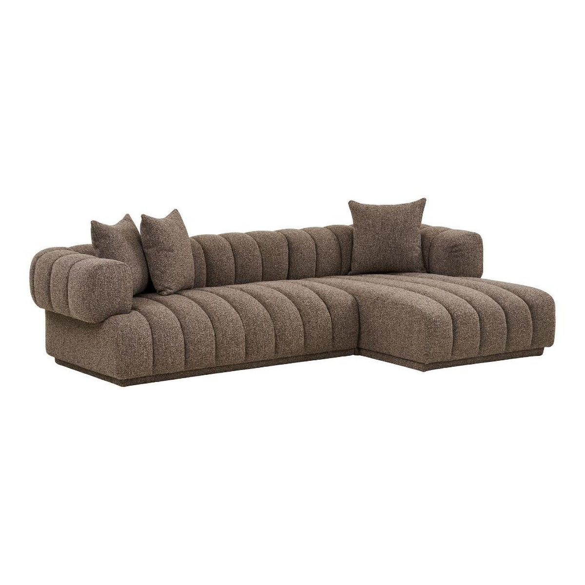 SOFA, Ingrid, Braun, Polyester, 160 x 293 x 68 cm - Braun, Textil (160/293cm) - ebuy24
