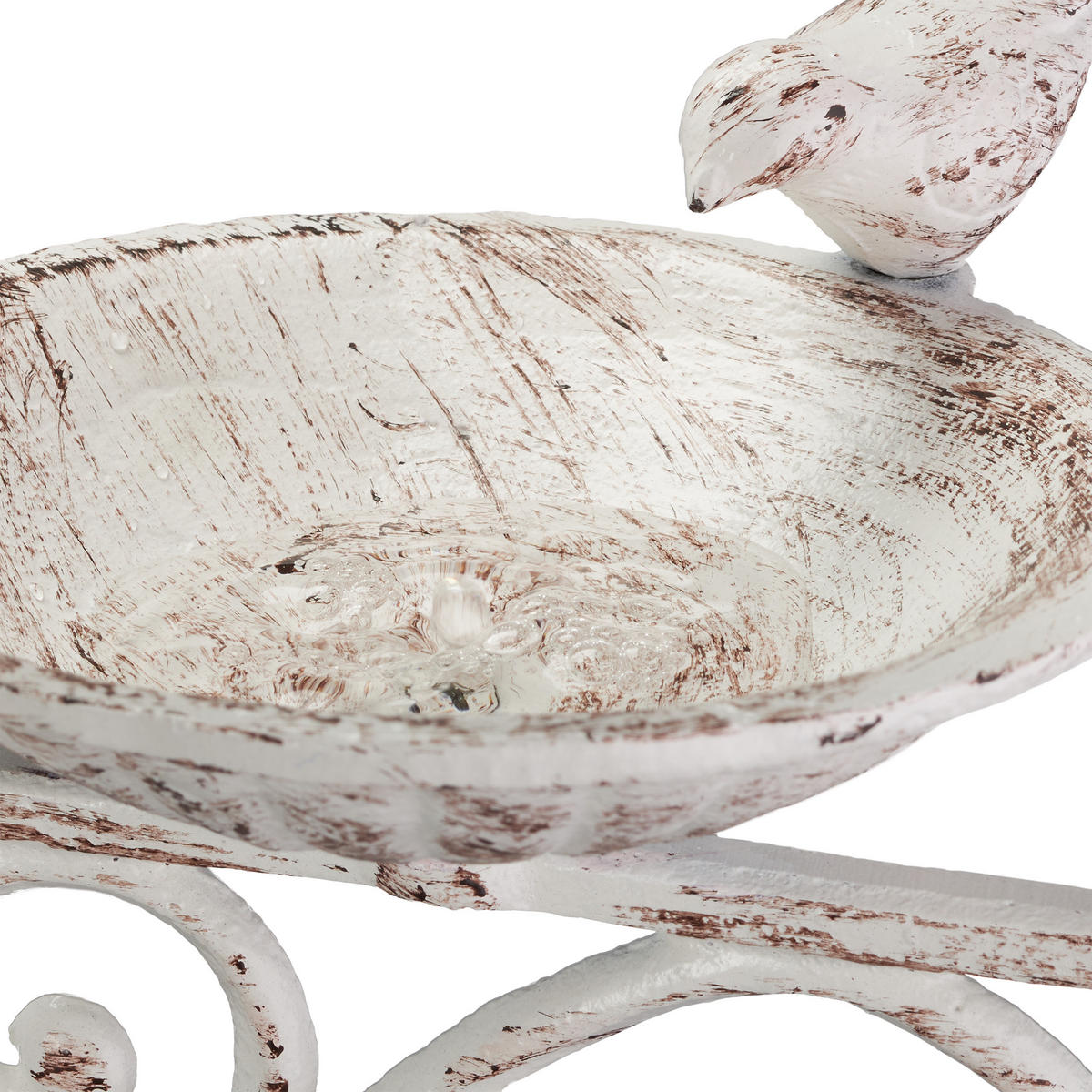 VOGELTRÄNKE - Weiß, Metall (28/24/14cm) - Relaxdays