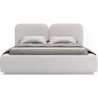 POLSTERBETT Comoves 160x200 Hellgrau mit Chenillebezug und LED - Hellgrau, Textil (160/200cm) - Selsey