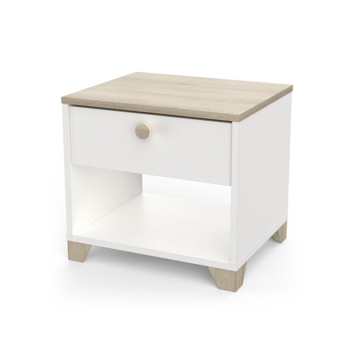 NACHTTISCH 1 schublade - izzy 43,2/36,2/39,7 cm - Weiß, Holzwerkstoff (36.2/39.7/38.2cm) - Calicosy