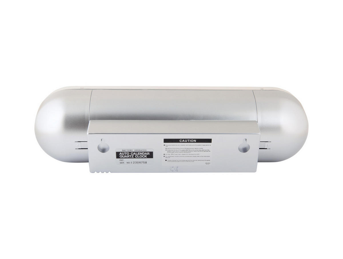 WANDUHR Tube Flip 38/10/13 cm - Silberfarben, Kunststoff (10/13/38cm) - Karlsson