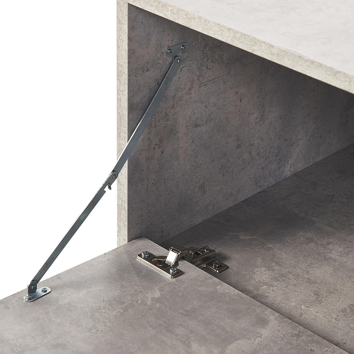 TV-MÖBEL Grau, Schwarz HALSTON 40/120/46 cm - Grau, Holzwerkstoff (120/46/40cm) - Beliani