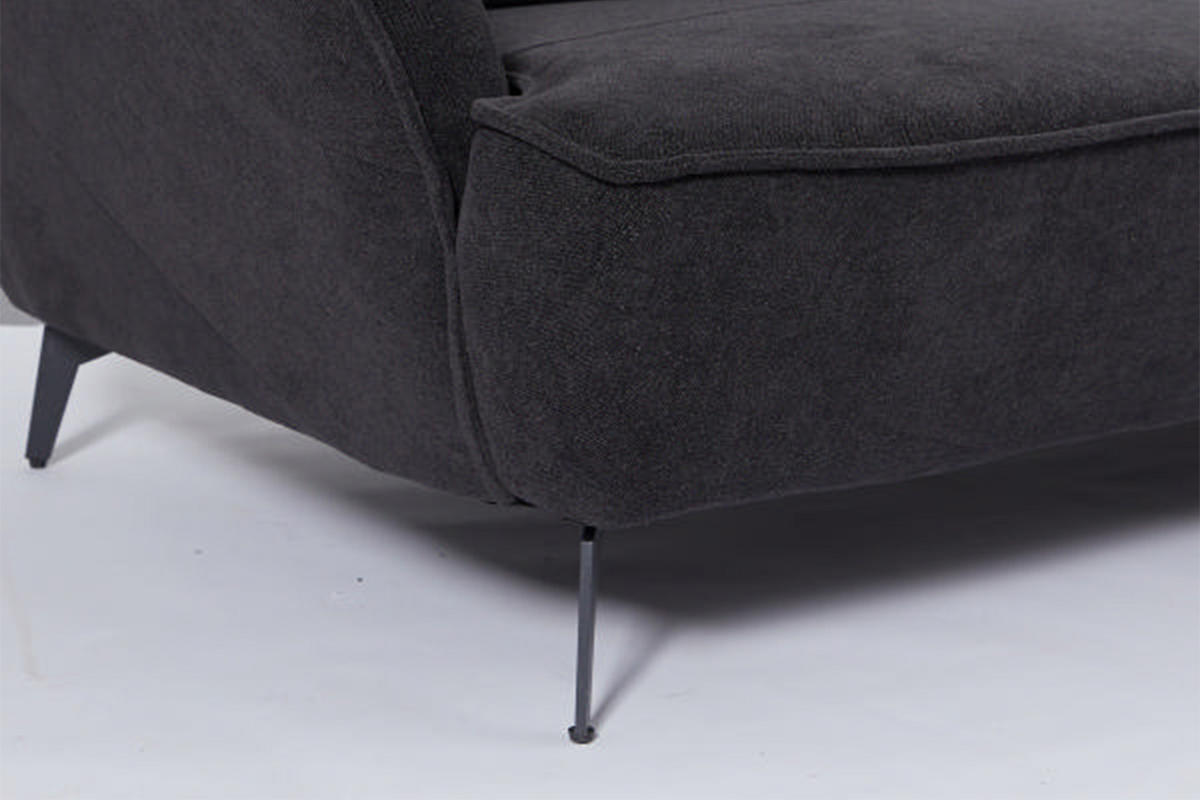 DESIGNSOFA GARBO Schwarz Webstoff - Schwarz, Textil/Metall (280/92/158cm) - KAWOLA