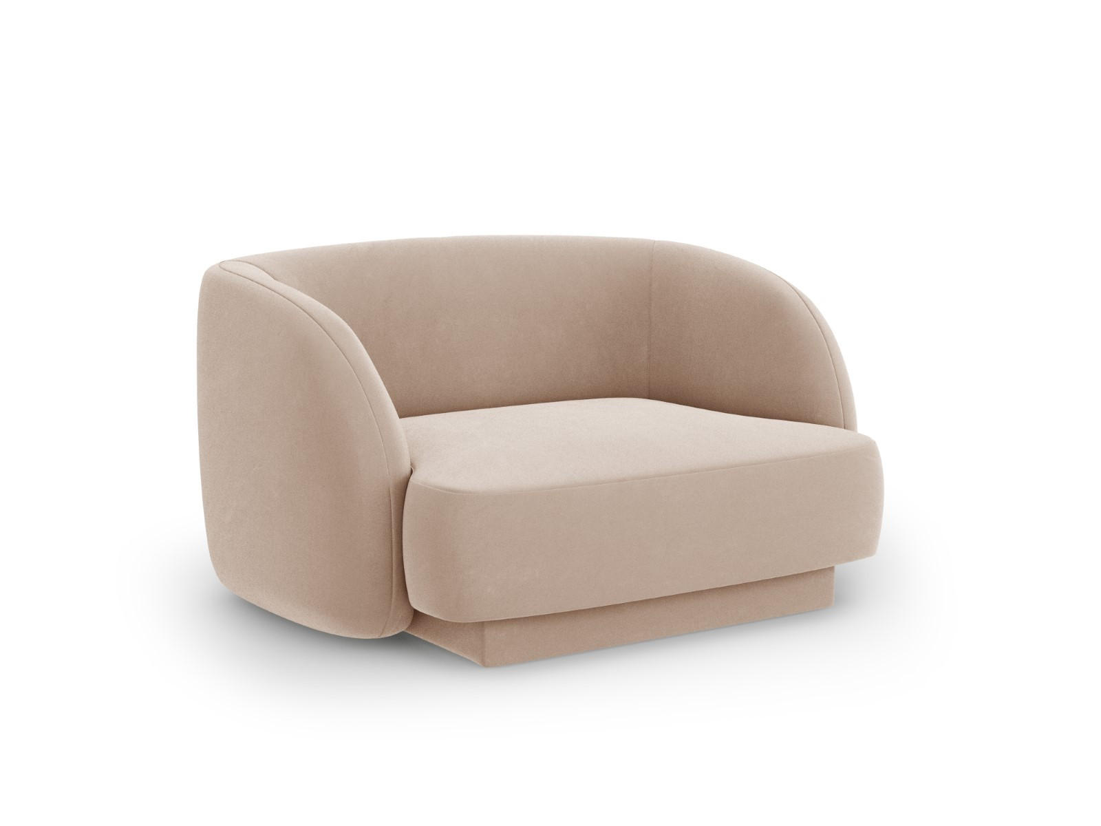 SESSEL Miley aus Samt cappuccino - Cappuccino, Textil (90/70/103cm) - Micadoni
