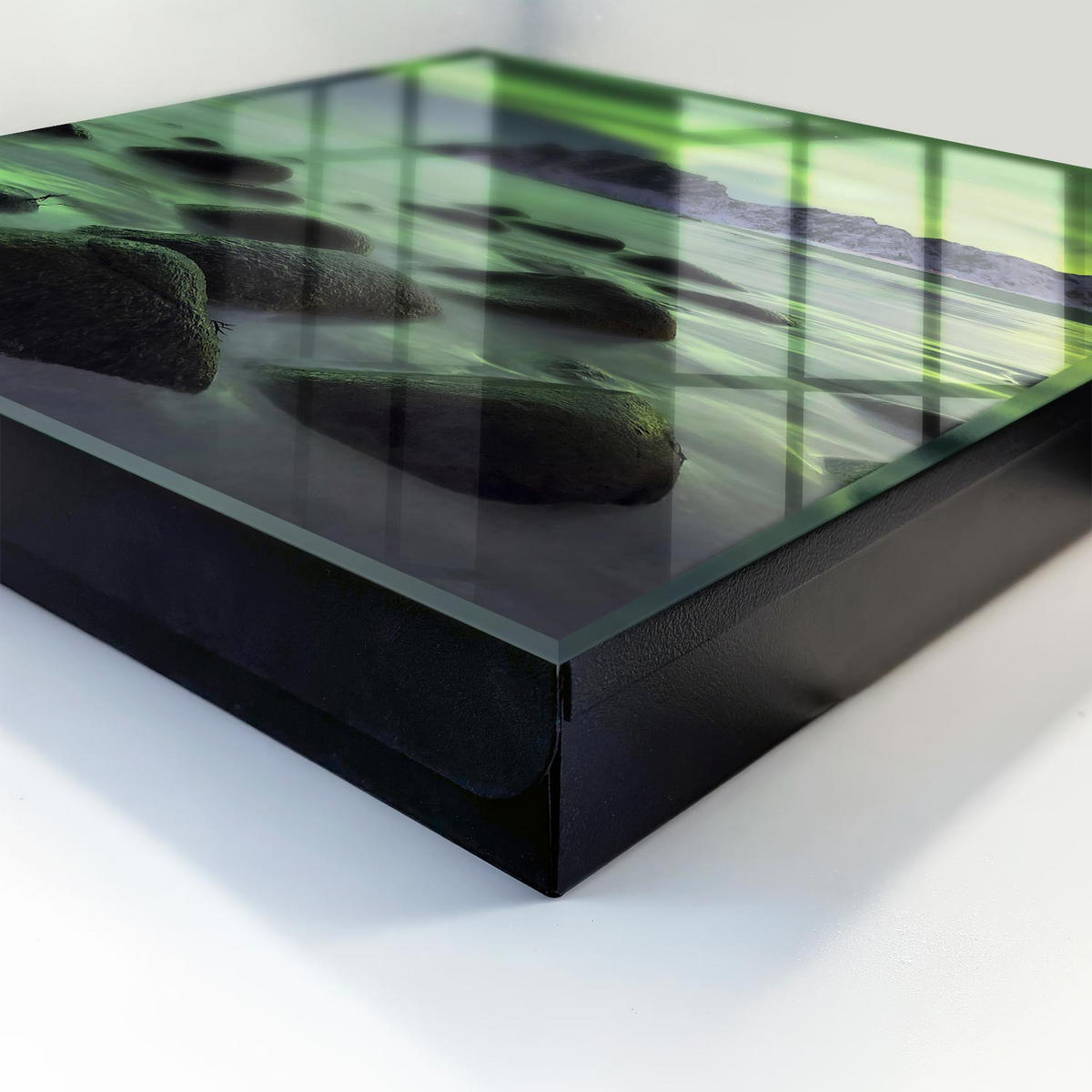 SCHLÜSSELBOX Schwarz 30x30 cm- Türöffnung nach rechts - Nordlicht - Grün, Metall (30/30/5cm) - TULUP