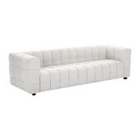 SOFA 4-Sitzer - Bouclé-Stoff - Elfenbeinweiß - LERICI - Weiß, Textil (255/70/86cm) - Vente-Unique