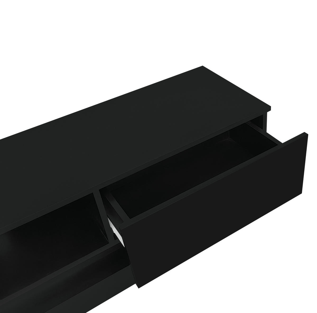 TV-LOWBOARD mit LED 160 x 35 x 40,5 cm Schwarz Hochglanz - Schwarz, Holzwerkstoff (35/40.5/160cm) - Beauniv