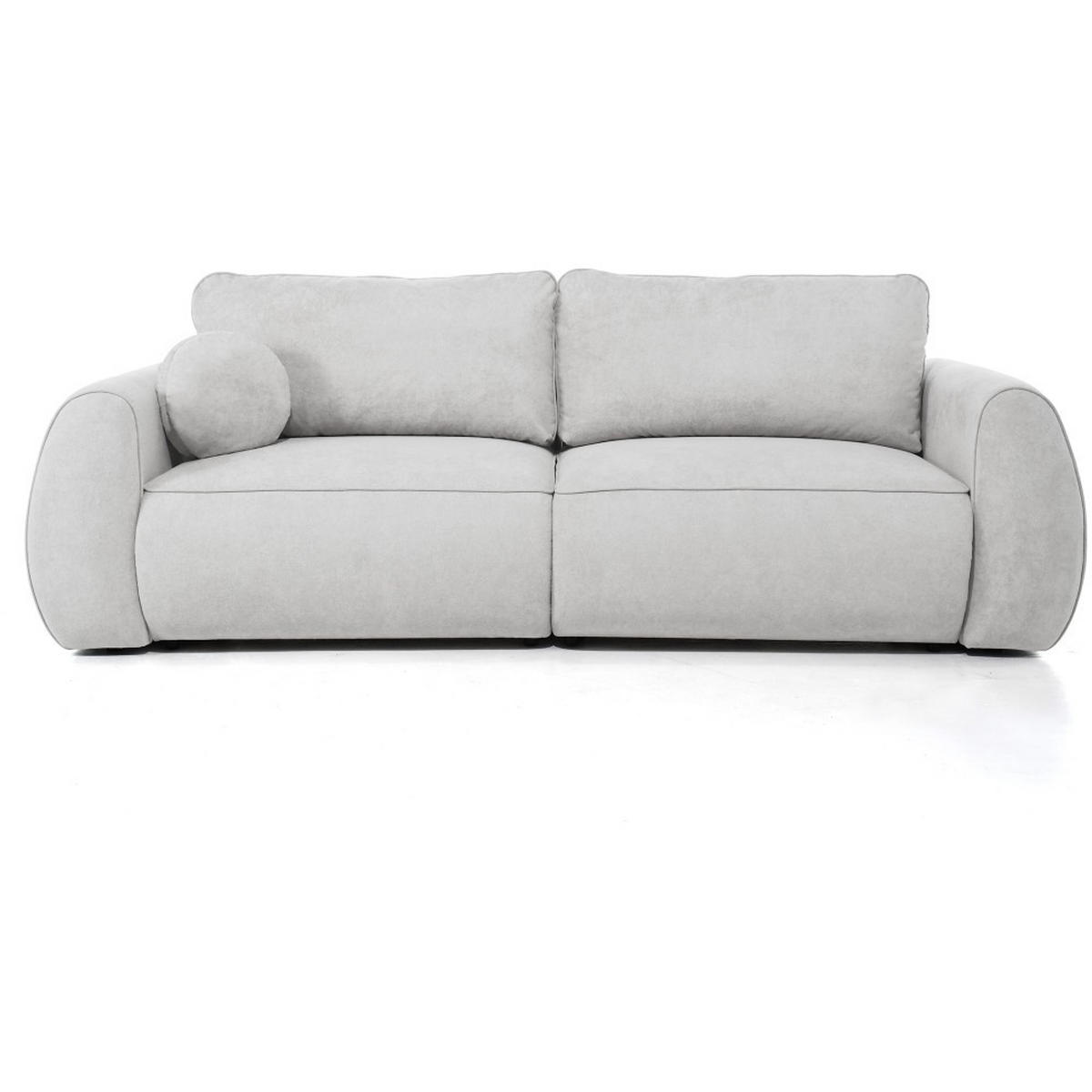 3-SITZER Schlafsofa Bravo mit Eckfunktion, mit zwei Bettkasten, Hellgrau - Hellgrau/Schwarz, Textil (257/96/110cm) - Beautysofa