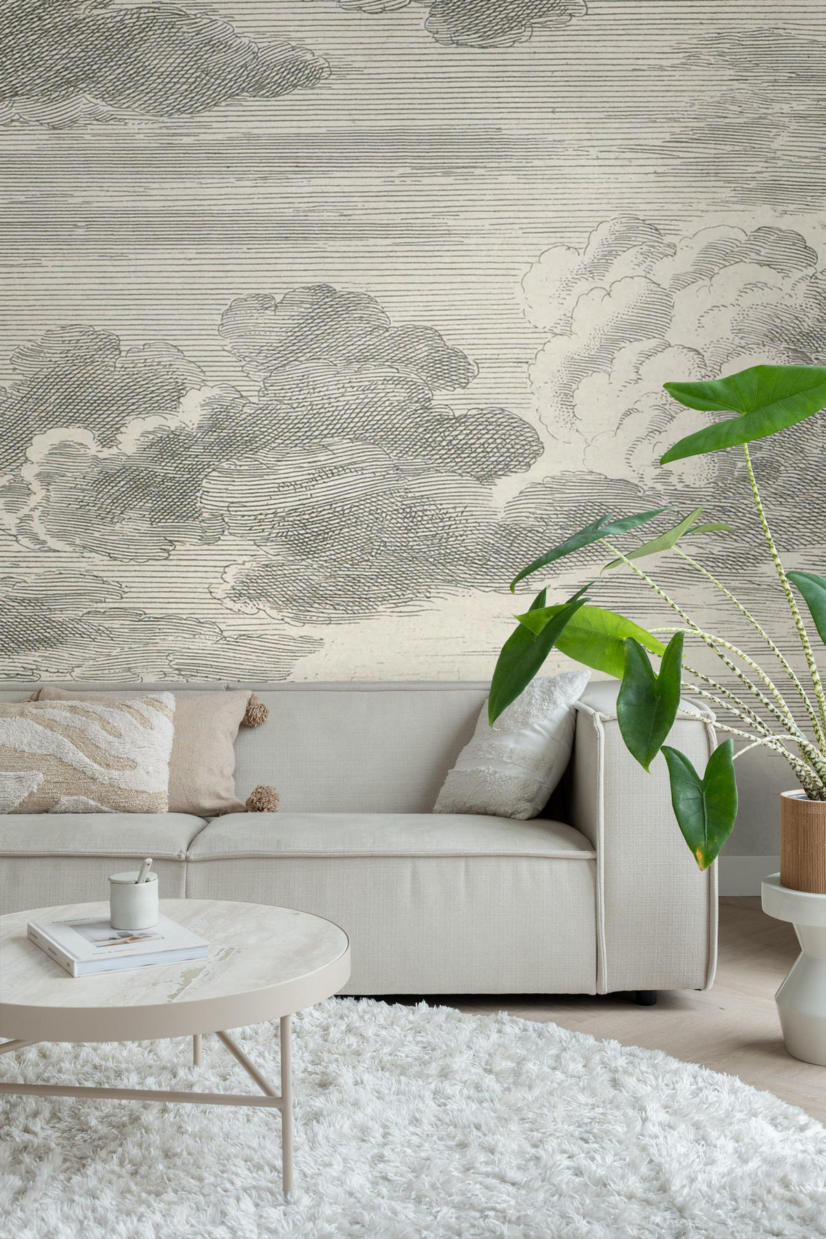 FOTOTAPETE Wolken 350 x 279 cm - Grau, Papier (350/279cm) - ESTAhome