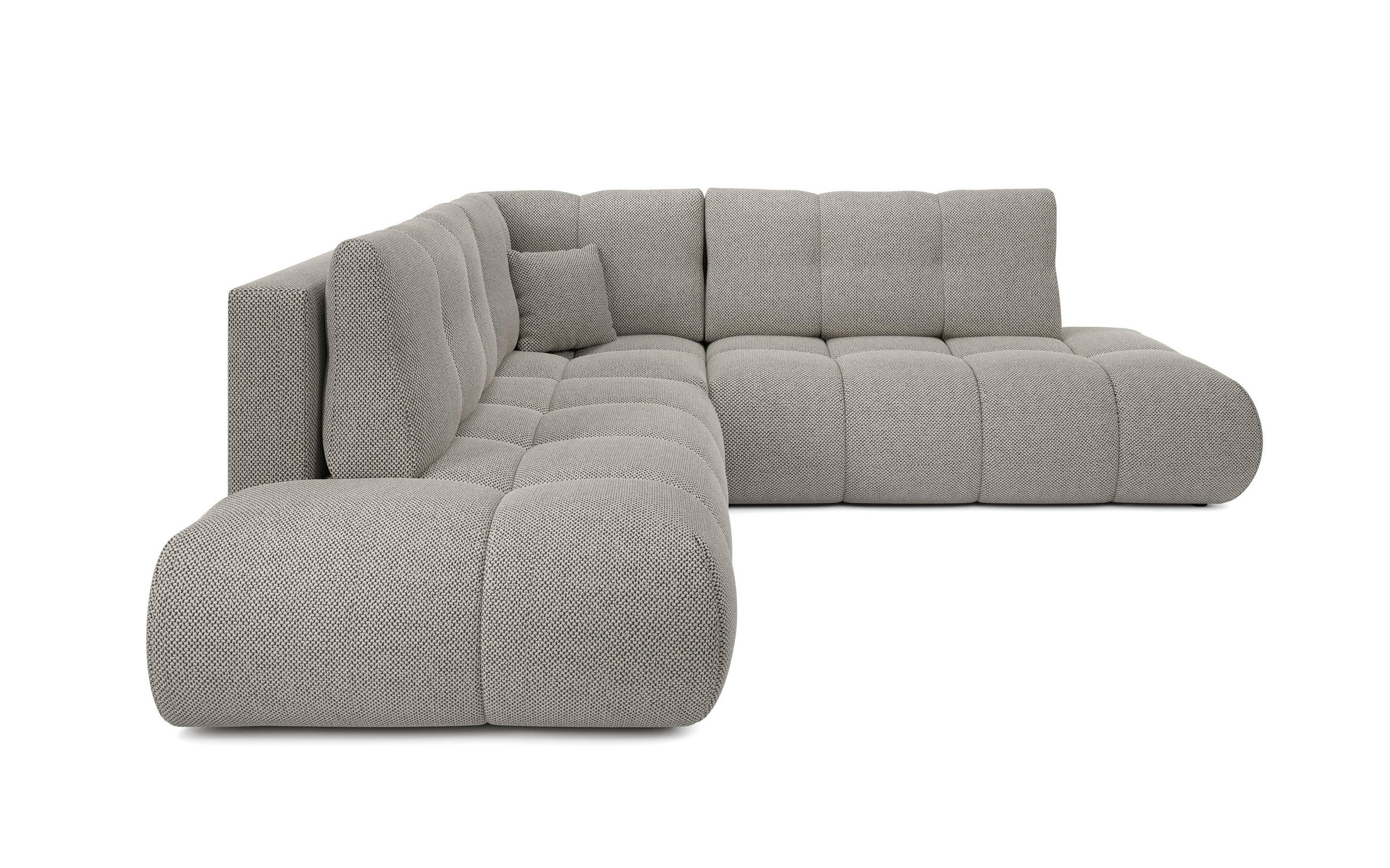 ECKSOFA DUCA II L-S Grau Jersey mit Schlaffunktion - Grau, Holz (266.5/266.5cm) - MASSENO