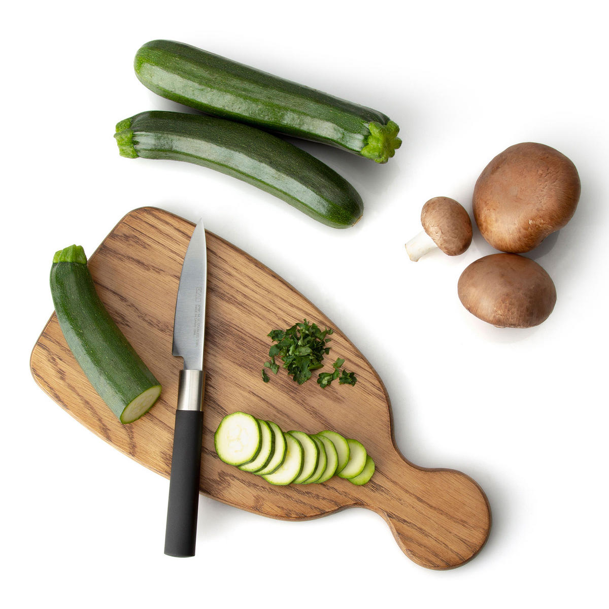 SCHNEIDEBRETT mit Griff, Eichenholz, 34.5 x 16.5 cm - Braun, Holz (17/34cm) - Continenta