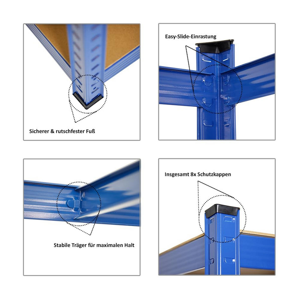 SCHWERLASTREGAL Taurus 2er-Set mit 2x 180x90x60 cm Fachlast 175 kg Blau - Blau, Metall (180/180/60cm) - PROREGAL