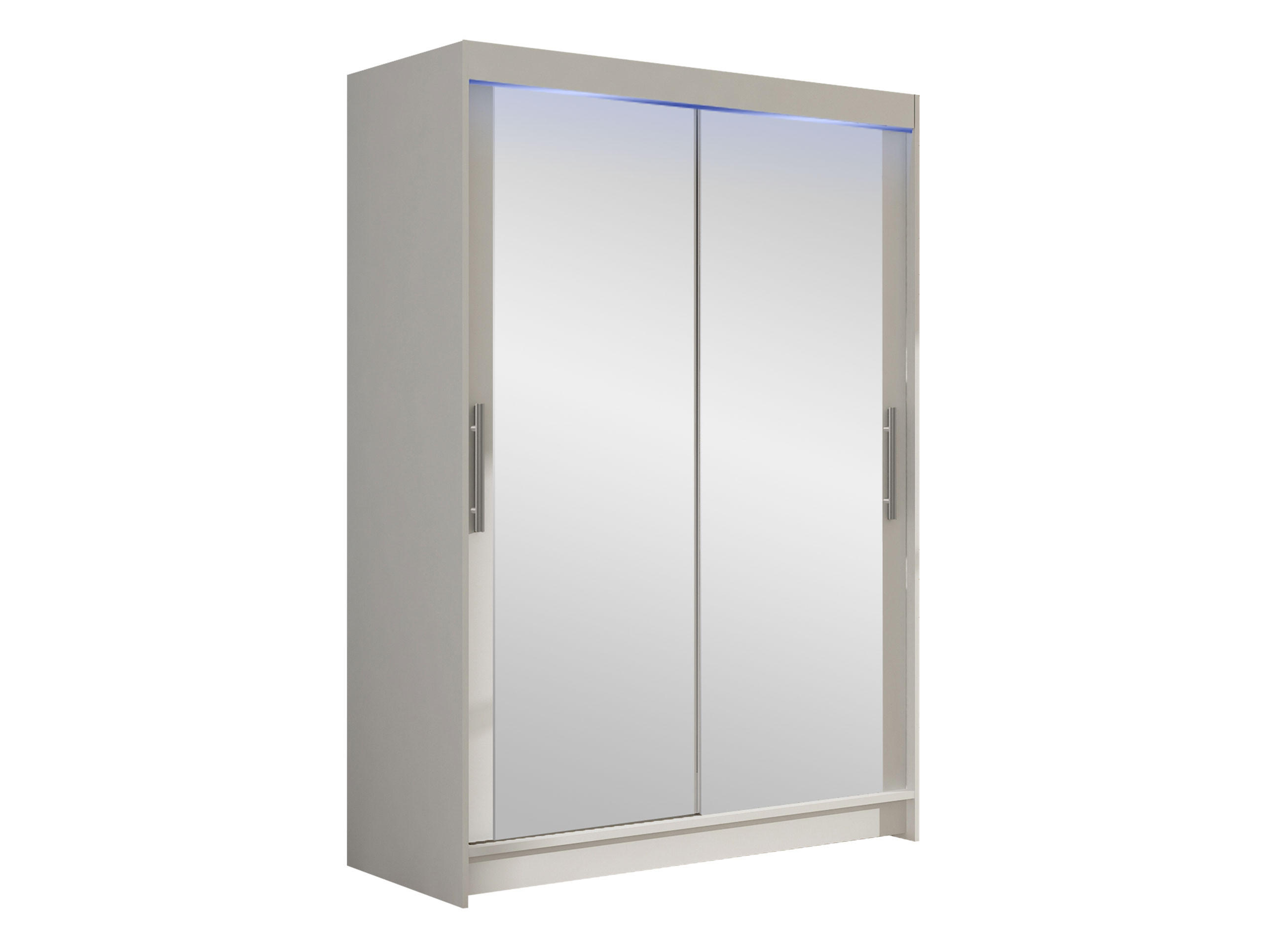 KLEIDERSCHRANK Miami VII, mit RGB LED Beleuchtung - Silberfarben/Weiß, Holzwerkstoff/Kunststoff (120/200/58cm) - MIRJAN24