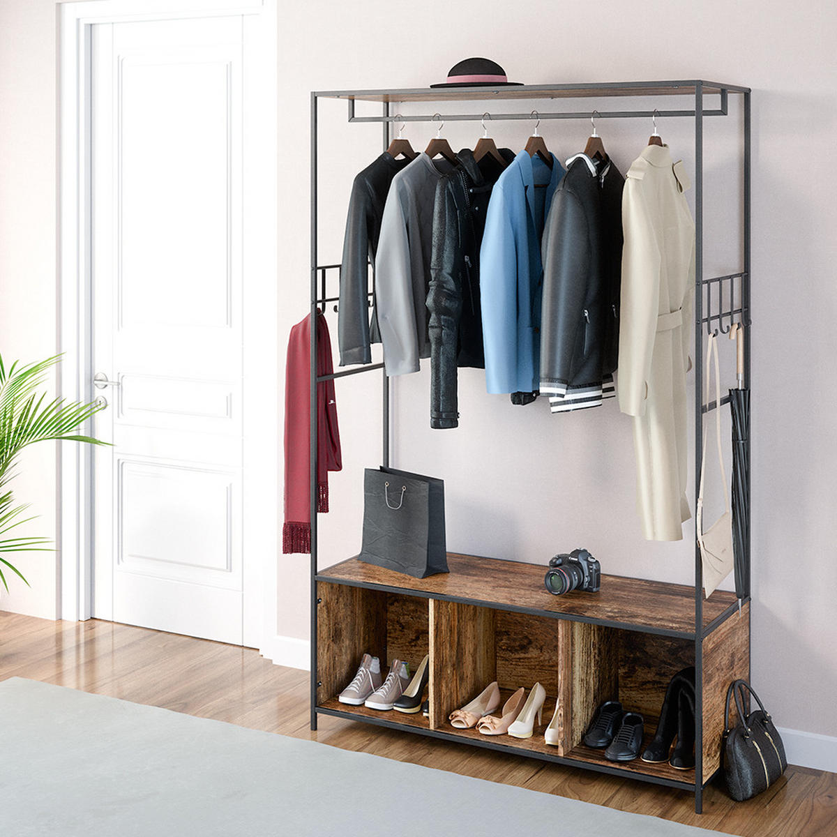 KLEIDERSCHRANK Fyrk Eiche rustikal 119.5 x 189 cm - Wildeiche/Braun, Holzwerkstoff (119.5/189/44cm) - Vicco