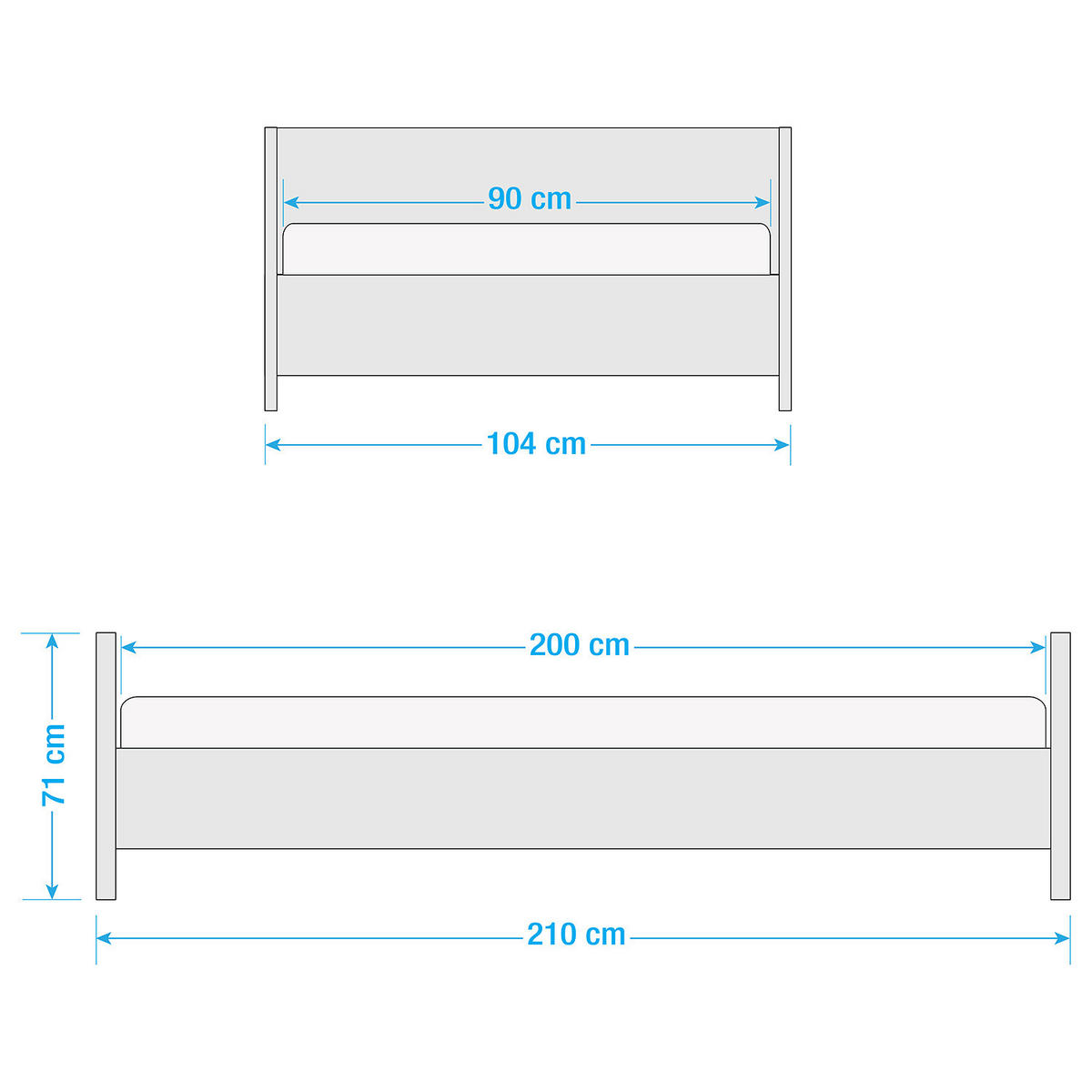 BETT - Massivholz - Kernbuche, Holz (90/200cm) - home24