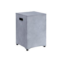 FEUERSCHALE - 41cm x 41cm - Kunststein - hellgrau - SEROZA - Hellgrau, Stein (41/62.6/41cm) - Vente-Unique