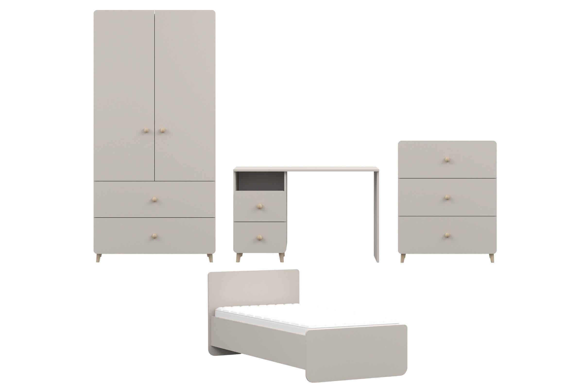 JUGENDZIMMER-SET MARCO A 4-teilig in Kaschmir - Kaschmir, Holzwerkstoff (377/204/205cm) - Deine Möbel 24