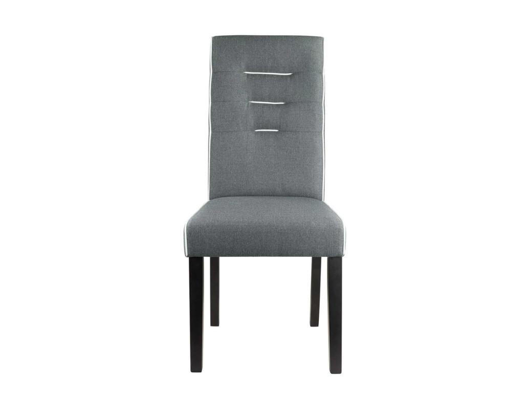 STUHL 2er-Set - Stoff & Kautschukholz - Grau - GABELLE - Grau, Textil (59.5/100/47cm) - Vente-Unique