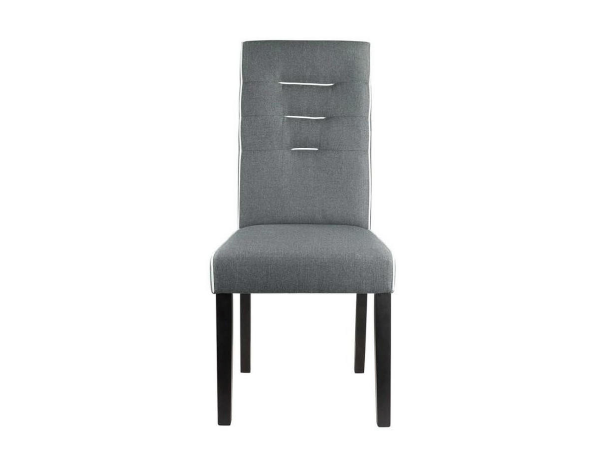 STUHL 2er-Set - Stoff & Kautschukholz - Grau - GABELLE - Grau, Textil (59.5/100/47cm) - Vente-Unique