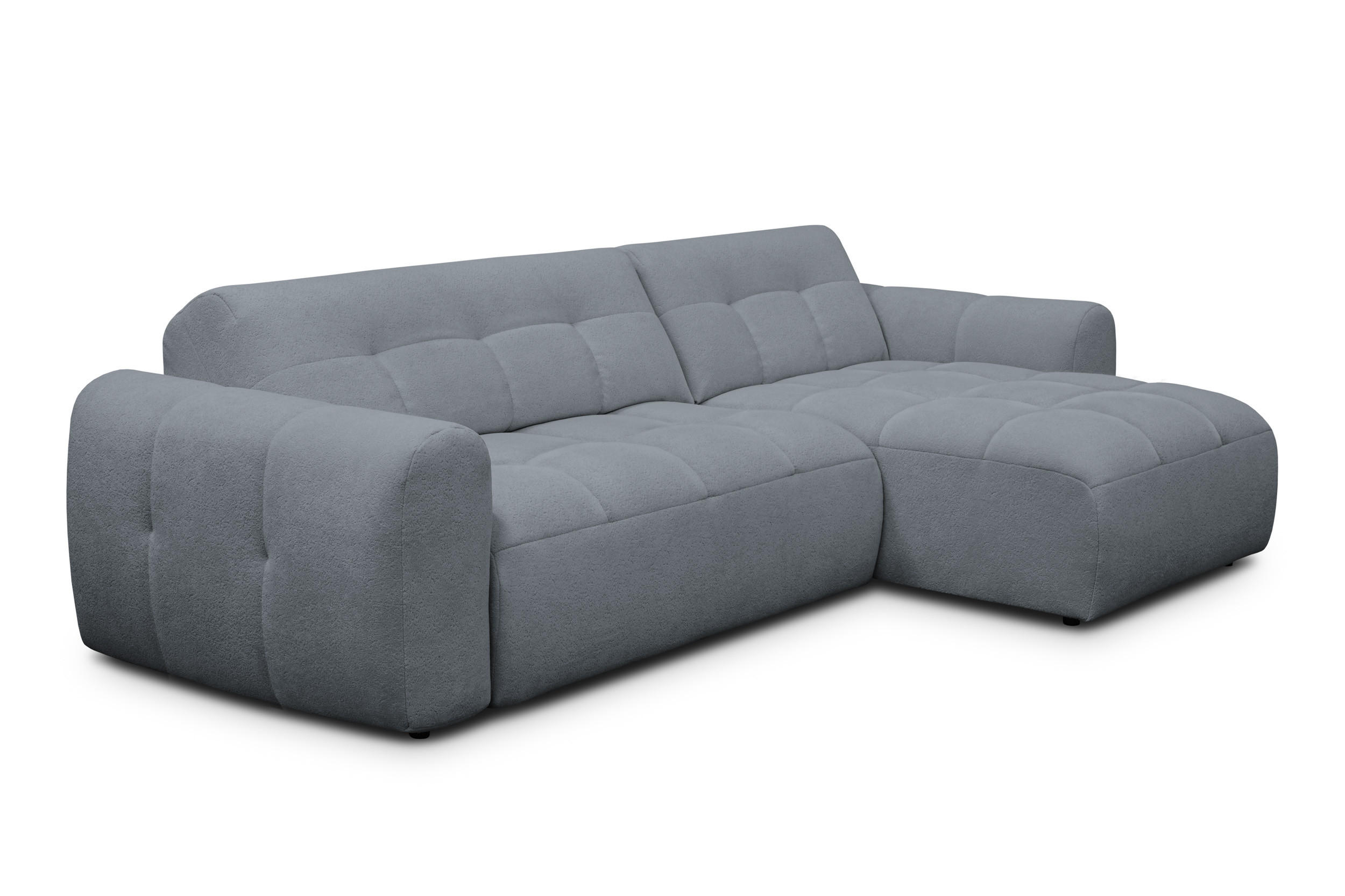 ECKSOFA LUMERO 4-Sitzer RECHTS, graphitfarben - Schwarz/Graphitfarben, Holz/Textil (275/166cm) - Courtois Laville