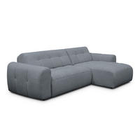 ECKSOFA LUMERO 4-Sitzer RECHTS, graphitfarben - Schwarz/Graphitfarben, Holz/Textil (275/166cm) - Courtois Laville