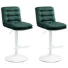 BARHOCKER 2er Set Samt grün - Weiß/Grün, Textil/Metall (42/94/56cm) - CLP