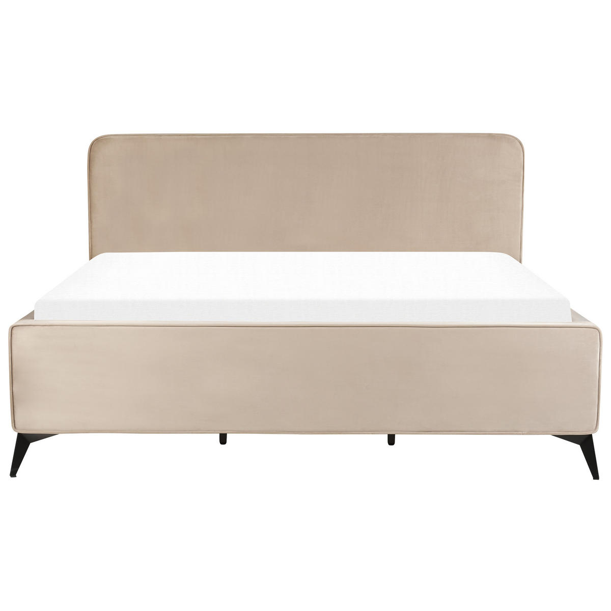 POLSTERBETT mit Lattenrost 180x200 cm Beige Valognes - Taupe, Textil (180/200cm) - Beliani