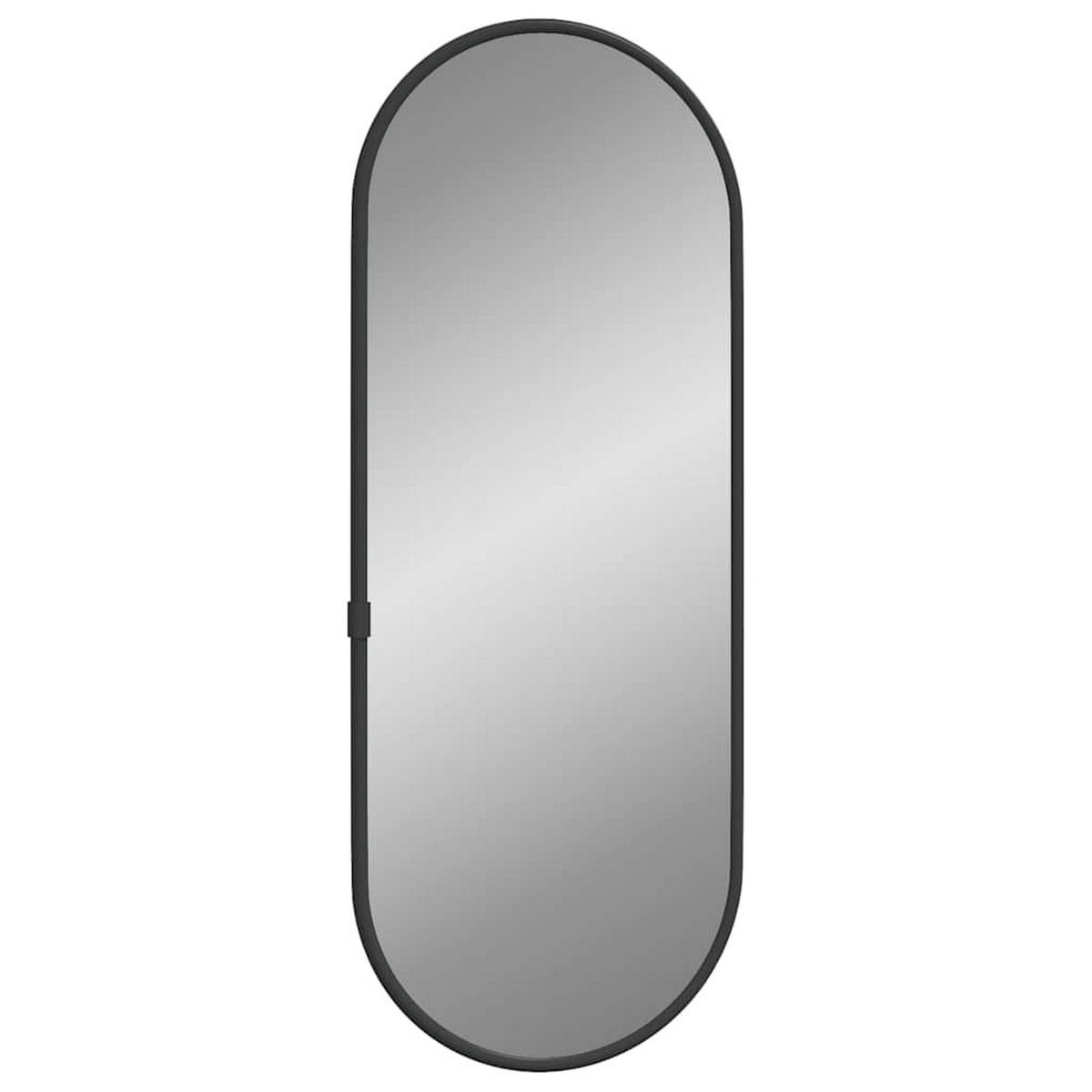 WANDSPIEGEL Schwarz 40x15 cm Oval - Schwarz, Glas (15/40/1cm) - furnicato