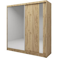 SCHWEBETÜRENSCHRANK Gabo 200 cm mit Spiegel, 2-türig, artisan - Braun, Kunststoff (200/216/61cm) - Margaret Hadas24