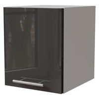 KLAPPHÄNGESCHRANK Essen W4B/30 Graphit Hochglanz / Weiß Matt 30 / 32,5 / 36cm - Graphitfarben/Weiß, Holz/Holzwerkstoff (30/32.5/36cm) - Feldmann-Wohnen