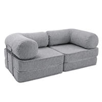 SOFA SURB Duo 100 Schlafsofa 2-Sitzer Grau 200/100 cm - Chromfarben/Grau, Textil/Metall (200/70/100cm) - SURB
