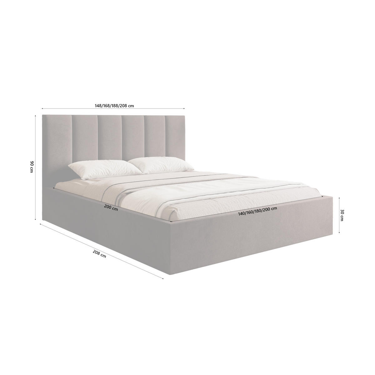 POLSTERBETT Eloria 140x200 cm, Braun - Braun, Textil (140/200cm) - Fedve