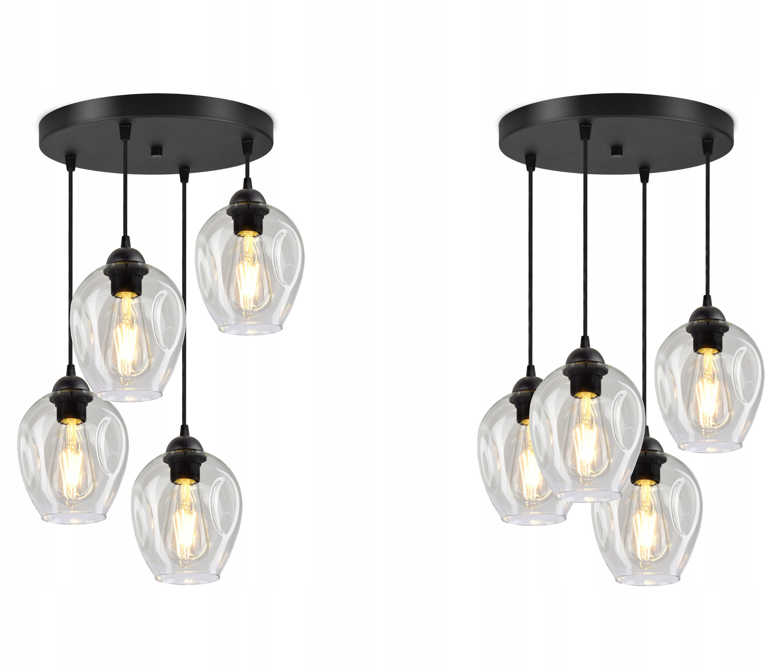 PENDELLEUCHTE Hegel - Transparent/Schwarz, Glas/Metall (35/35/80cm) - kiki design