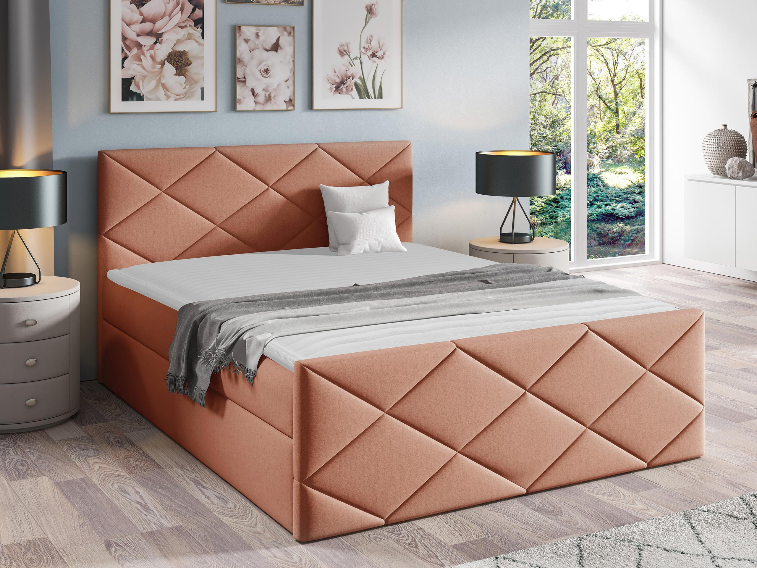 BOXBETT Herkules - Hellrosa, Holz (160/200cm) - MIRJAN24