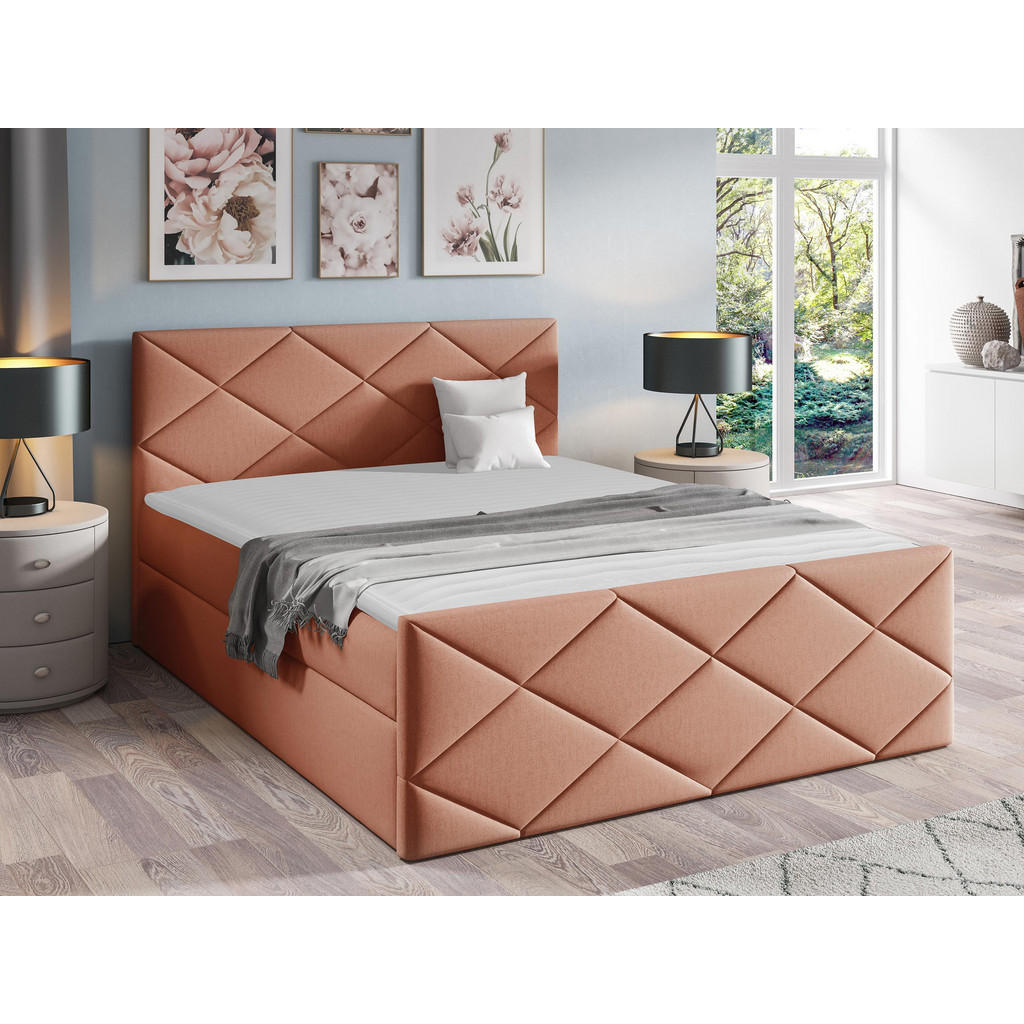 Thumbnail - Mirjan24 Boxbett, Hellrosa, Holz, H3, 160x200 cm, Schlafzimmer, Betten, Boxspringbetten