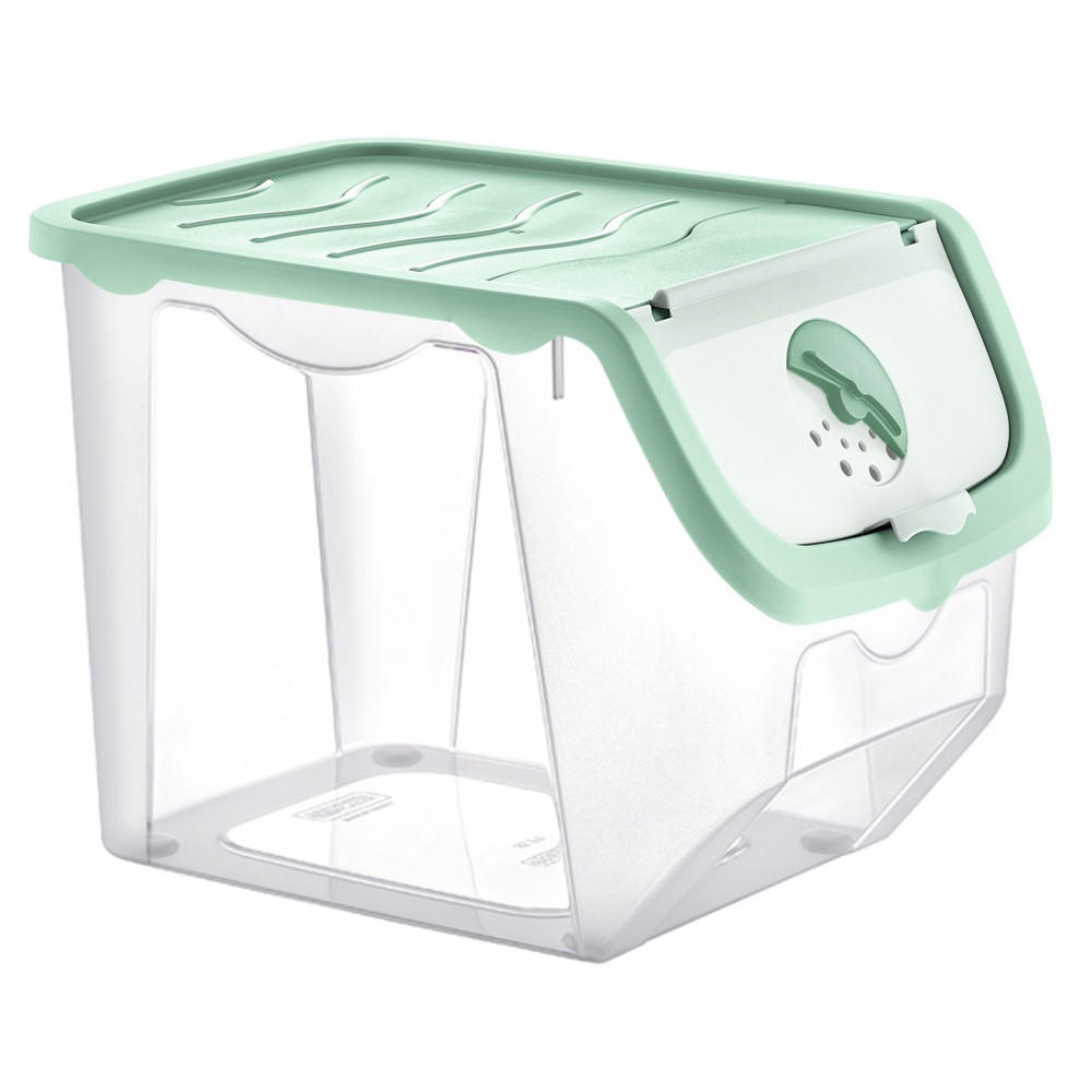 GEMÜSEBEHÄLTER Belüftung stapelbar 12 l Mintgrün - Pastellgrün, Kunststoff (23.5/23.5/30cm) - Orion 