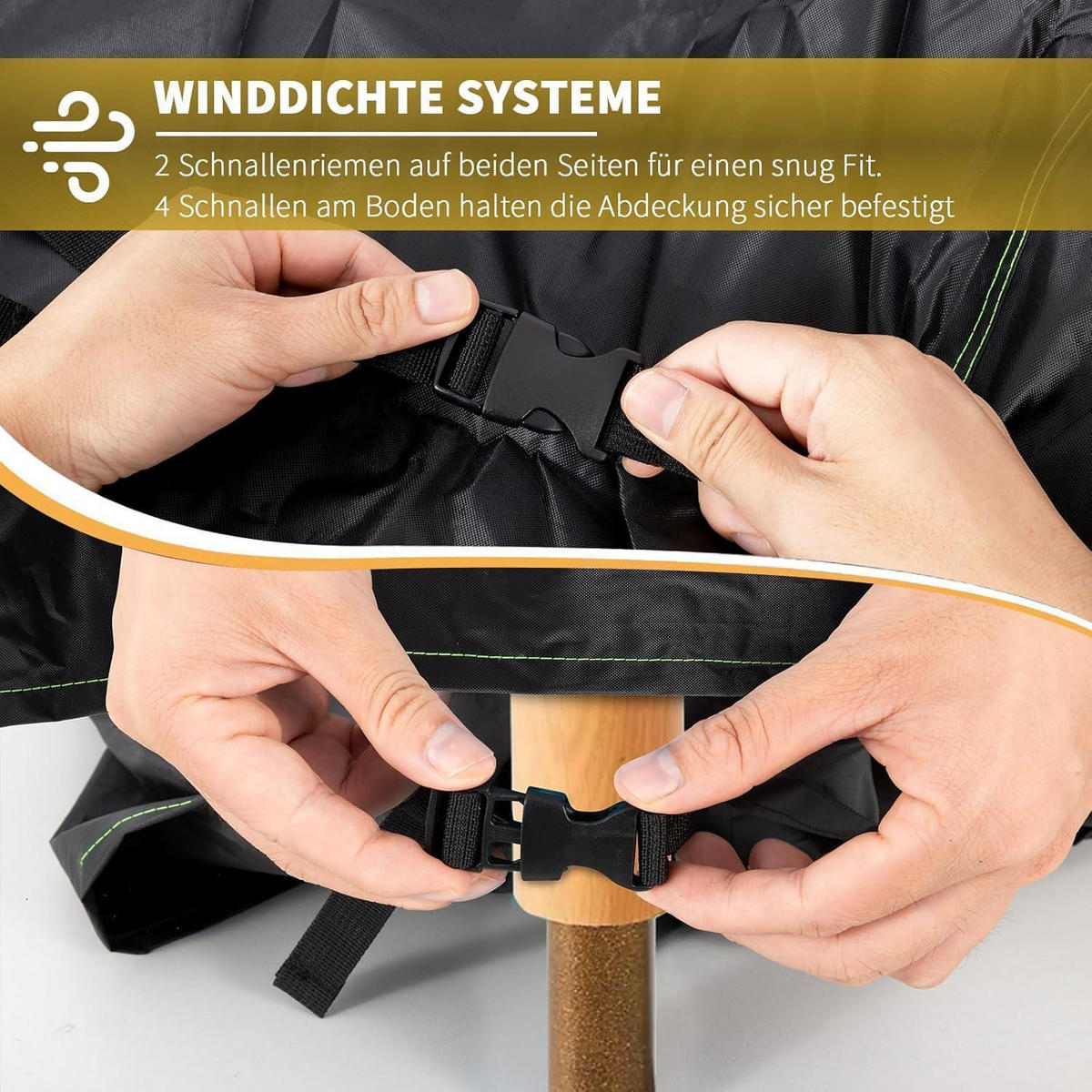 GARTENMÖBEL Abdeckung Wasserdicht 125 x 63 x 73 cm Schwarz - Schwarz, Textil (63/73/125cm)