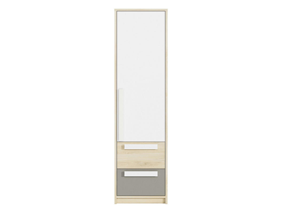 KLEIDERSCHRANK – DROP 0401 – 55 cm – Drop – Weiß - Weiß, Holzwerkstoff (55/199/40cm) - hi-markt