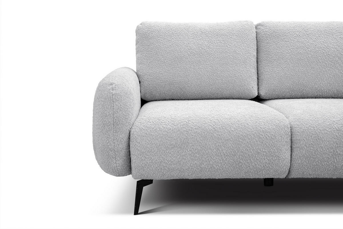 SOFA FEBE 2-Sitzer, hellgrau - Hellgrau/Schwarz, Holz/Textil (160/82/96cm) - Courtois Laville