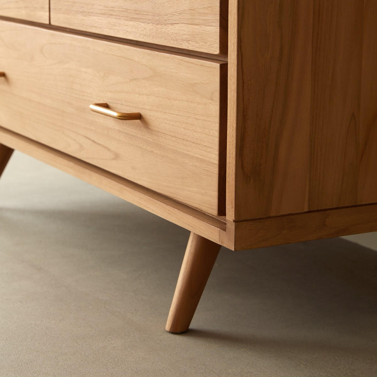 KOMMODE Kort Natur aus Teak - Naturfarben, Holz (110/79/50cm) - Tikamoon