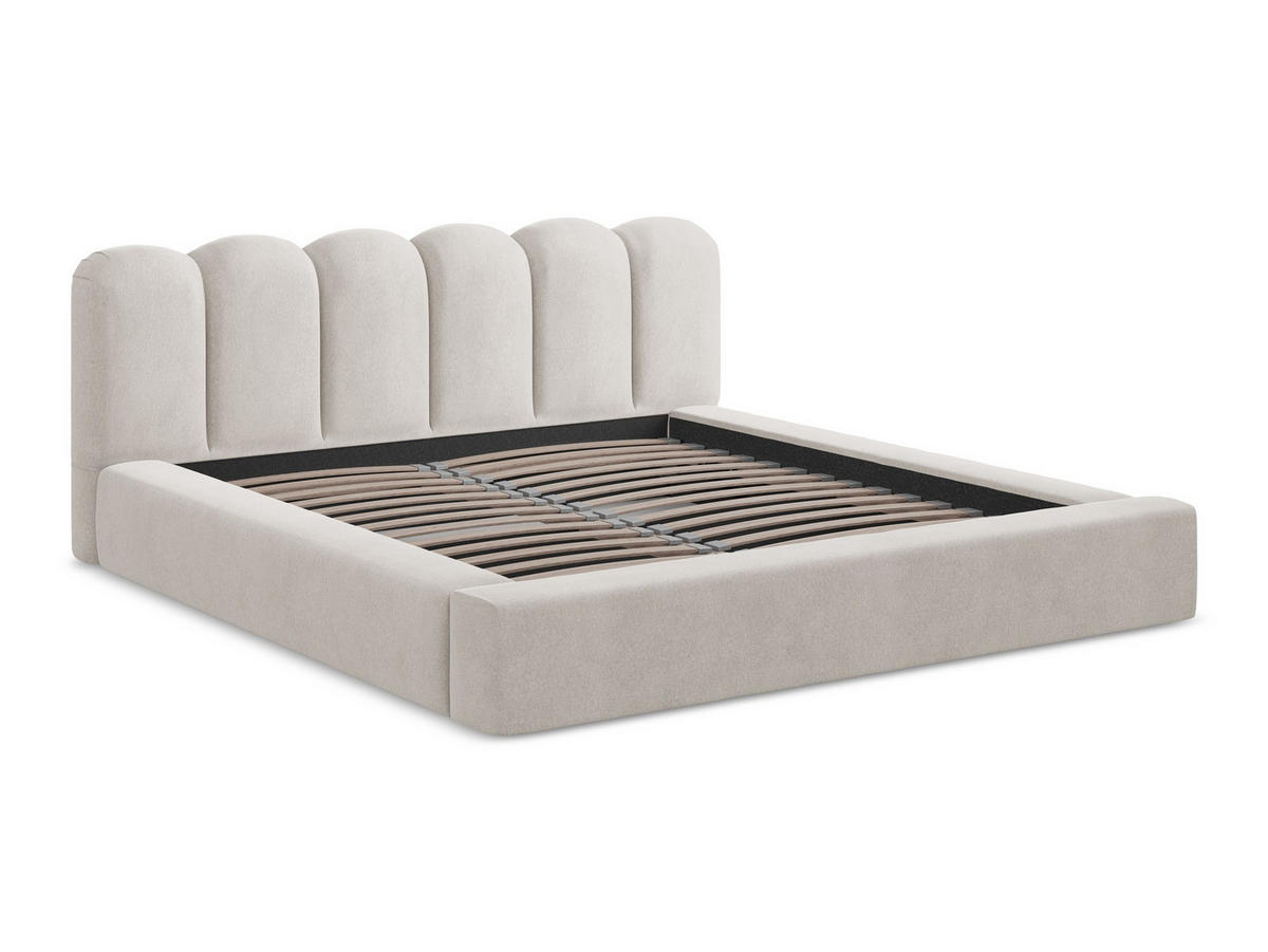 POLSTERBETT mit Bettkasten und Lattenrost 220x238 Beige - Beige/Creme, Kunststoff/Textil (180/200cm) - Makamii