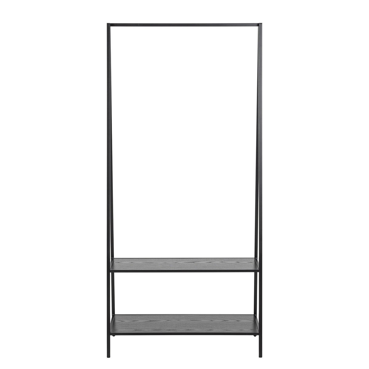 GARDEROBE - Eichefarben/Schwarz, Holzwerkstoff/Metall (77/165/37cm) - home24