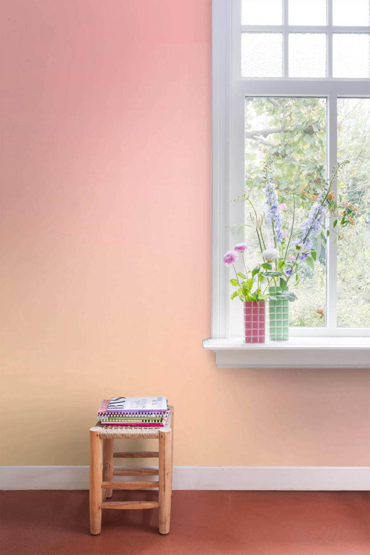 FOTOTAPETE Farbverlauf 2.5 x 2.79 m - Pink, Papier (250/279cm) - ESTAhome