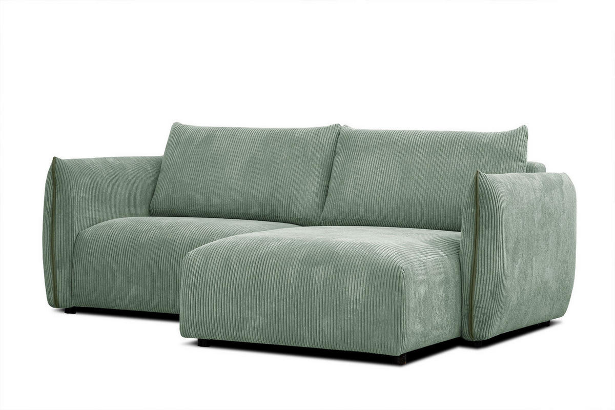 ECKSOFA TAUER 3-Sitzer, mintgrün - Schwarz/Mintgrün, Holzwerkstoff/Kunststoff (206/173cm) - Courtois Laville