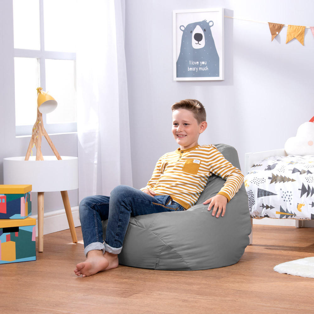 OUTDOORSITZSACK Liegestuhl für Kinder - Grau, Kunststoff (69/59/65cm) - Veeva
