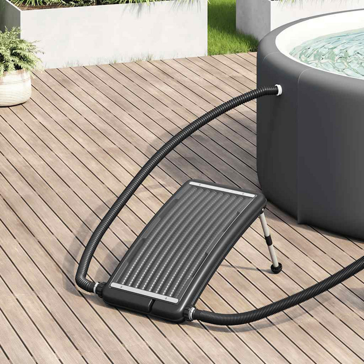 SOLARKOLLEKTOR Für Pool Gebogen 72,5/46 Cm - Schwarz, Kunststoff (46/35/72.5cm) - vidaXL