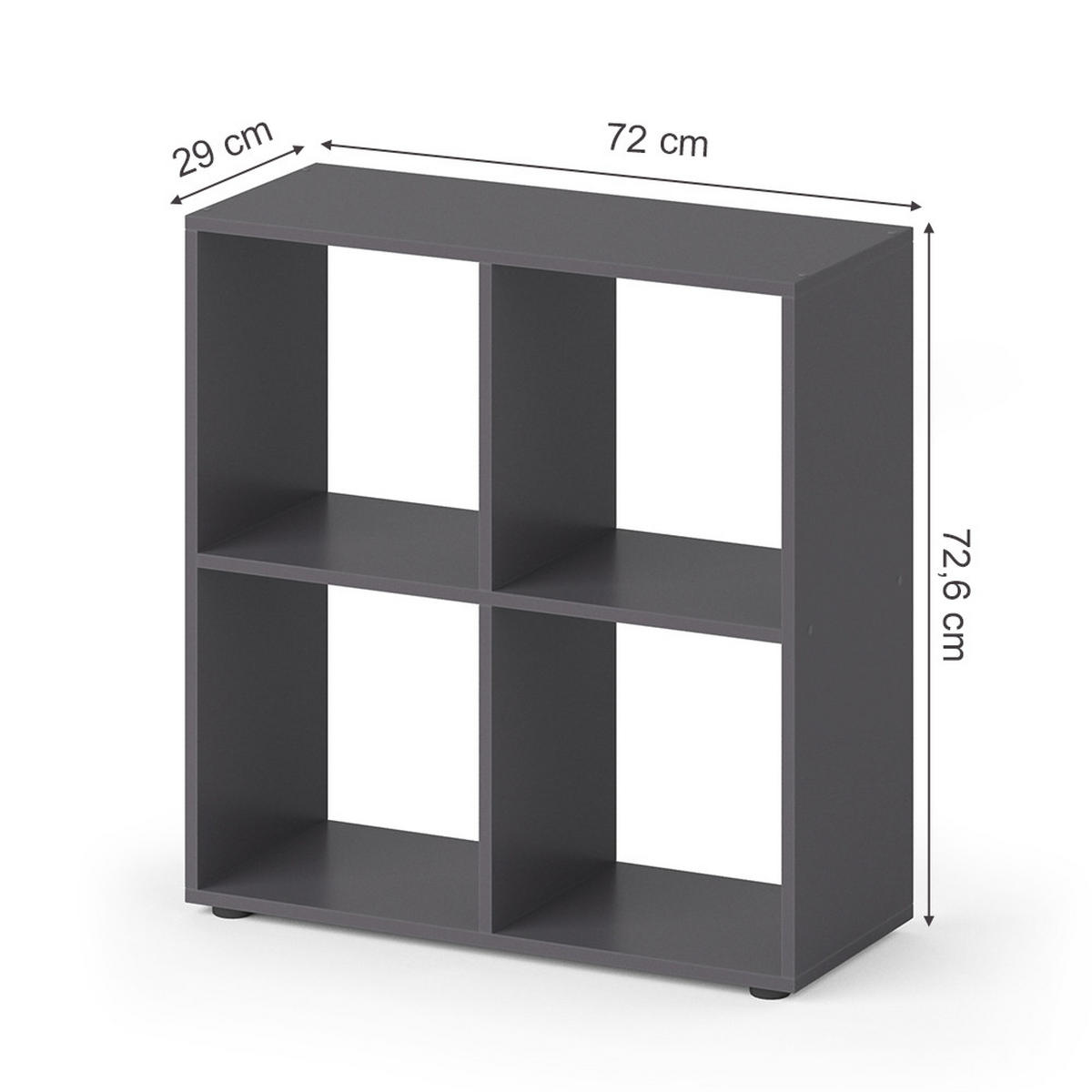 RAUMTEILER Tetra Grau 72.6 x 72 cm - Grau, Holzwerkstoff (72.6/72/29cm) - Vicco
