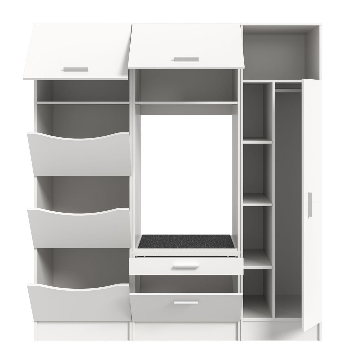 WASCHMASCHINENUMBAU 3tlg. Set Mixx Bad in weiß Nachbildung - modernes Design - B/H/T: 176x195x68 cm - Weiß, Holzwerkstoff (176/195/68cm) - Homes & Jones