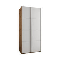 SCHWEBETÜRENSCHRANK 245,5/100/64 2-türig - Silberfarben/Weiß, Holz/Metall (100/245/64cm) - Abiks Möbel